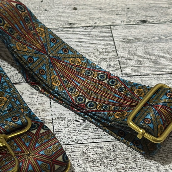 Boho replacement Blue paisley adjustable purse strap - Picture 3 of 3